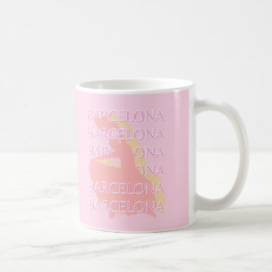 Barcelona Reisen Kunst, Spanien Kunst, Rosa, Paste Kaffeetasse