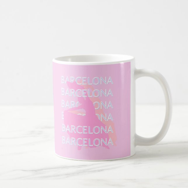 Barcelona Reisen Kunst, Spanien, Pastel, Rosa Kaffeetasse (Rechts)