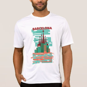 Barcelona Retro Reiseplakat T-Shirt