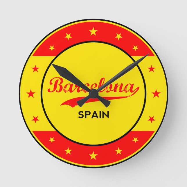Barcelona Runde Wanduhr (Vorderseite)