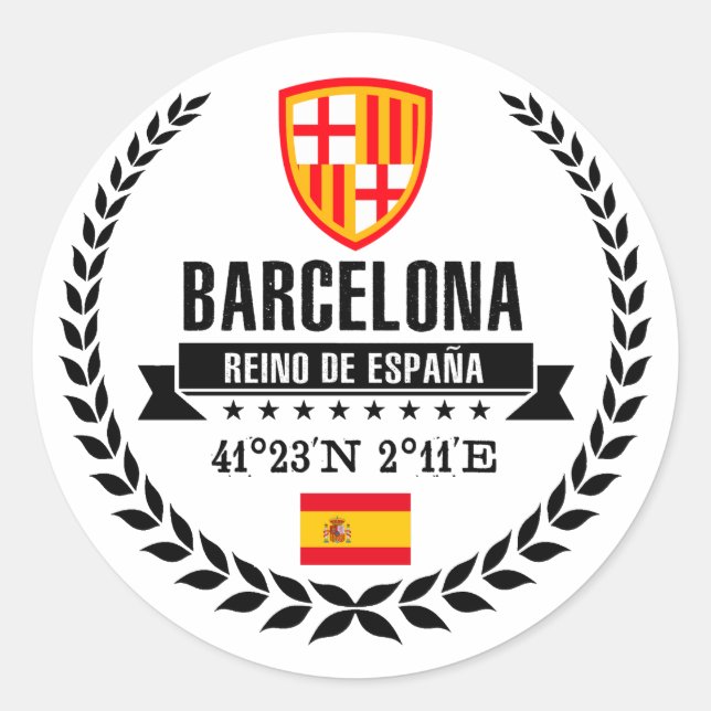 Barcelona Runder Aufkleber (Vorderseite)