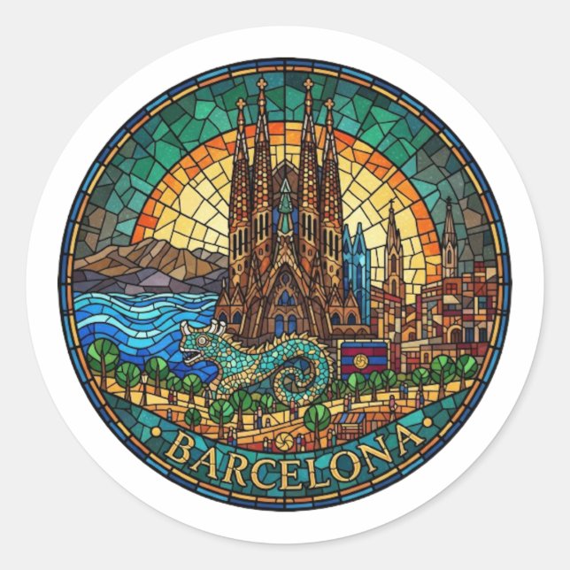 BARCELONA RUNDER AUFKLEBER (Vorderseite)