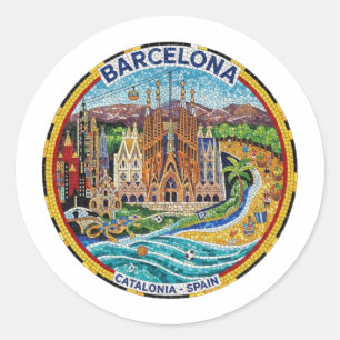 BARCELONA RUNDER AUFKLEBER