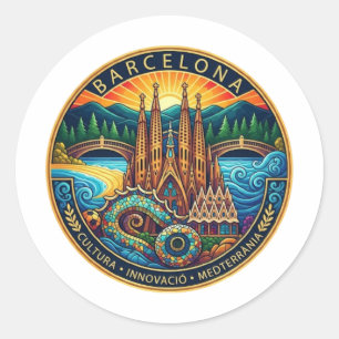 BARCELONA RUNDER AUFKLEBER