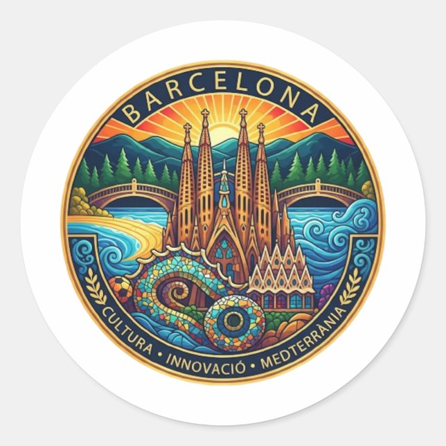 BARCELONA RUNDER AUFKLEBER (Vorderseite)