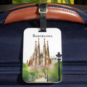 Barcelona Sagrada Família Malerei Gepäckanhänger