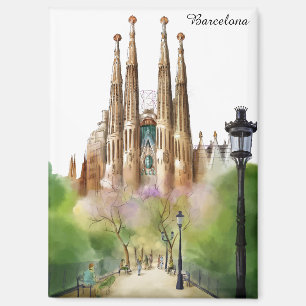 Barcelona Sagrada Família Malerei Magnet