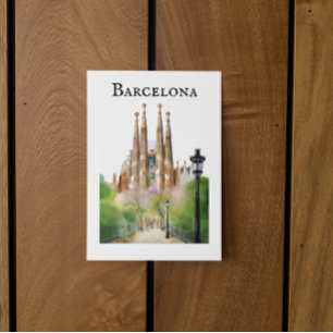 Barcelona Sagrada Família Malerei Postkarte