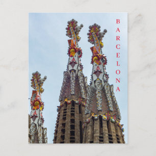 Barcelona Sagrada Familia steppt Blick auf Postkar Postkarte
