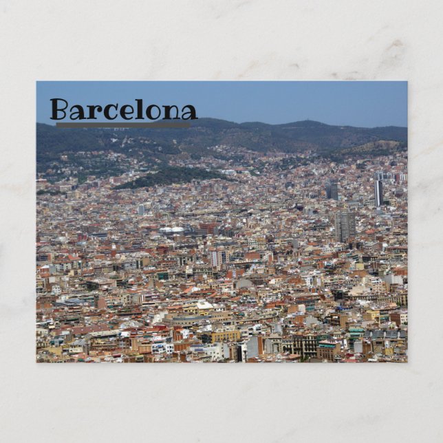 Barcelona Skyline Postkarte (Vorderseite)