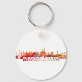Barcelona Skyline Silhouette Großbuchstaben Schlüsselanhänger