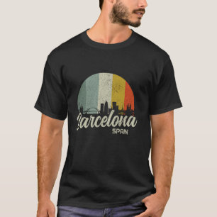 Barcelona Skyline Spanien Vintag Souvenir T-Shirt