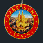 Barcelona, Spain, circle, red, Keramik Ornament<br><div class="desc">Barcelona,  Spain,  circle,  red, </div>