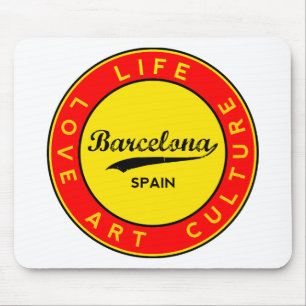 Barcelona, Spain, red, art, circle, Mousepad