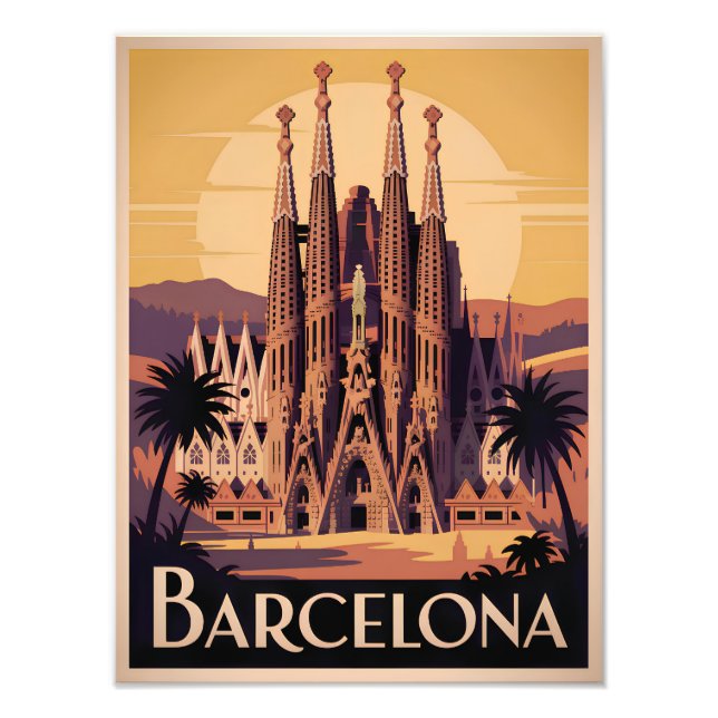Barcelona Spain vintage Fotodruck (Vorne)