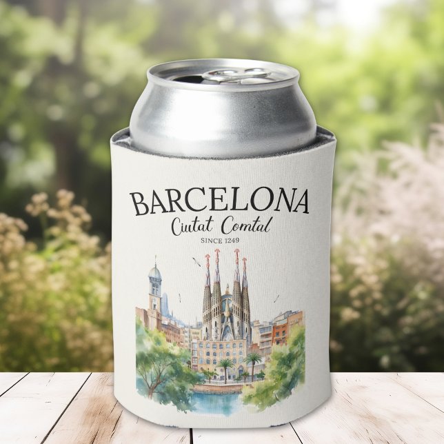Barcelona Spain – Watercolor Cityscape Design Schnapsglas (Von Creator hochgeladen)