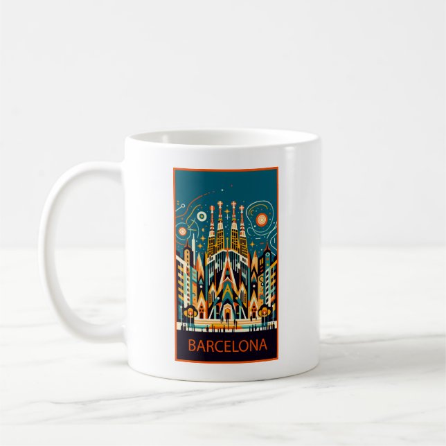 Barcelona Spanien Art Deco Kaffeetasse (Links)