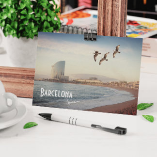 Barcelona, Spanien - Barceloneta Strand Postcard Postkarte