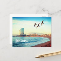 Barcelona, Spanien - Barceloneta Strand Postcard