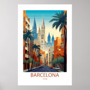 Barcelona Spanien Berühmte Sehenswürdigkeiten Poster