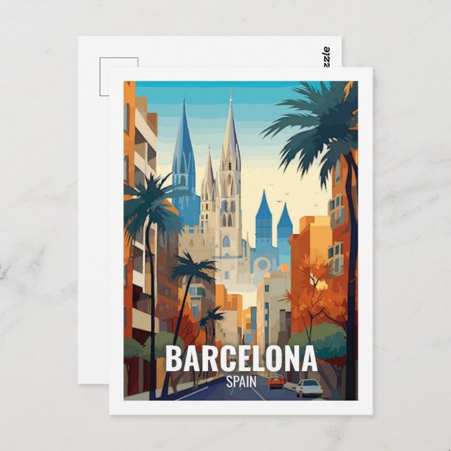 Barcelona Spanien Berühmte Sehenswürdigkeiten Postkarte (Vorne/Hinten)