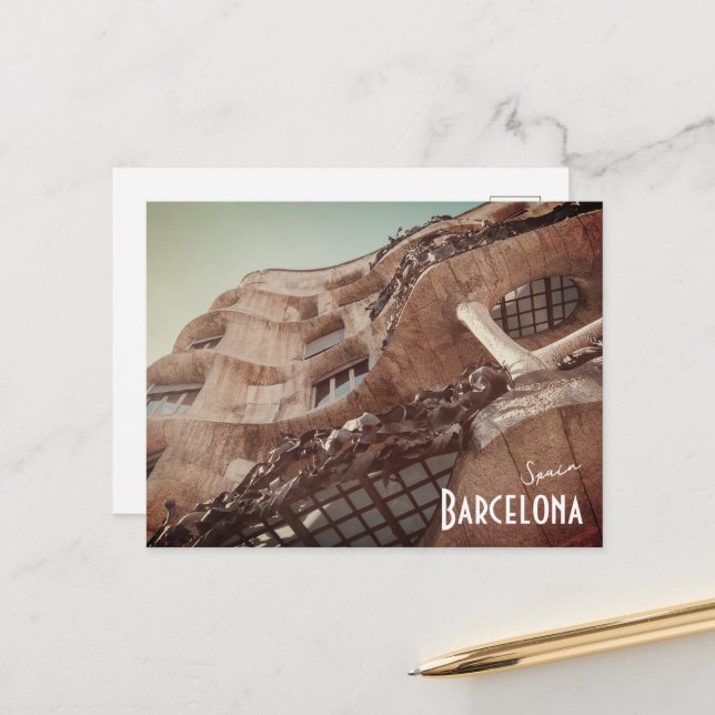 Barcelona, Spanien - Casa Batllo von Gaudi Postcar Postkarte (Vorderseite/Rückseite Beispiel)