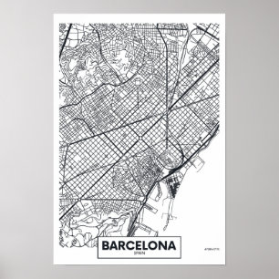 Barcelona, Spanien   City Map Poster