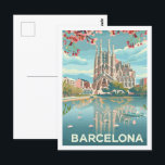 Barcelona Spanien Der berühmte Vintage Travel Plac Postkarte<br><div class="desc">Barcelona Spanien Vintag Berühmter Reiseort</div>