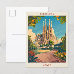 Barcelona Spanien Elegante Postkarte