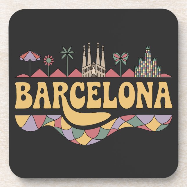 Barcelona Spanien Europa Getränkeuntersetzer (Vorderseite)