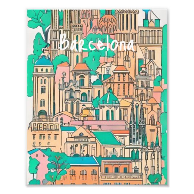 Barcelona Spanien Fotodruck (Vorne)