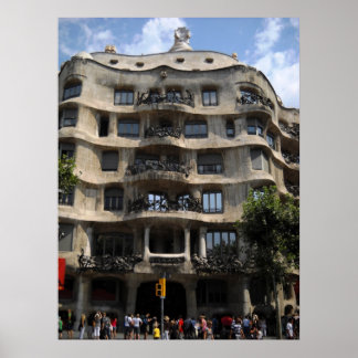 Barcelona Spanien Gaudi Gebäude Poster