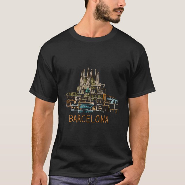 Barcelona Spanien Handzeichen T-Shirt (Vorderseite)