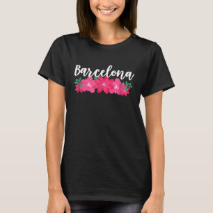 Barcelona Spanien Hibiskus Blume T-Shirt