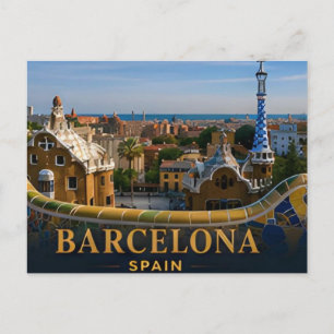 Barcelona Spanien Ikonisches Europäisches Reisezie Postkarte