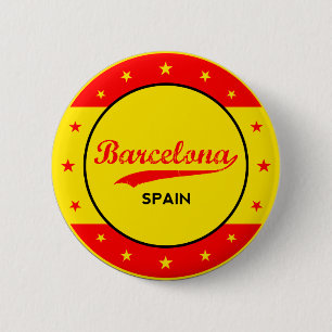 Barcelona, Spanien, Kreis mit Flaggenfarben Button