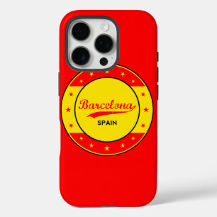 Barcelona, Spanien, Kreis mit Flaggenfarben iPhone 16 Pro Hülle