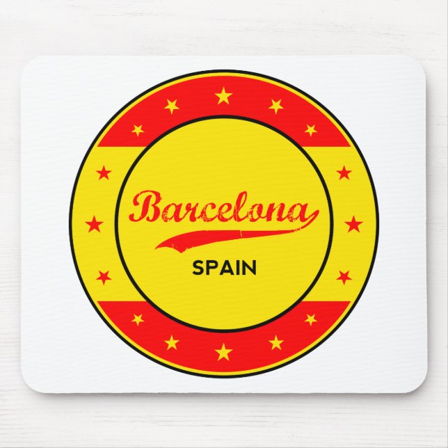 Barcelona, Spanien, Kreis mit Flaggenfarben Mousepad (Vorne)