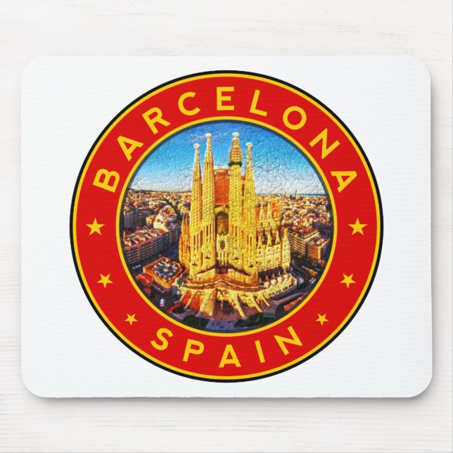 Barcelona, Spanien, Kreis, rot Mousepad (Vorne)