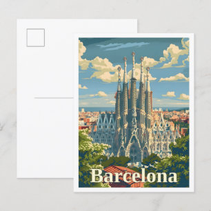 Barcelona Spanien Kunst, Dichtung und Musik Postkarte