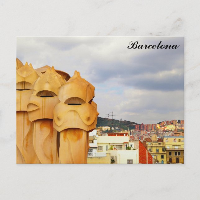 Barcelona Spanien La Pedrera Gaudi Foto Postkarte (Vorderseite)