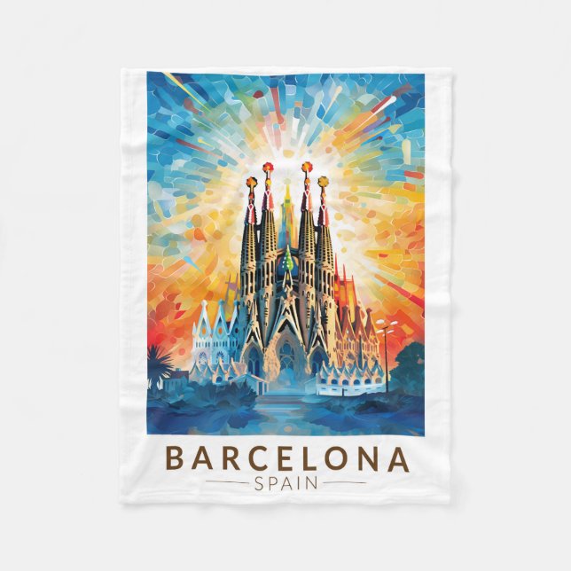 Barcelona Spanien La Sagrada Familia Fleecedecke (Vorderseite)
