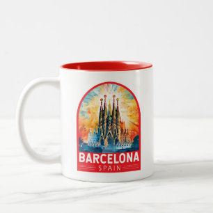 Barcelona Spanien La Sagrada Familia Zweifarbige Tasse