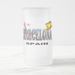 Barcelona Spanien Mattglas Bierglas