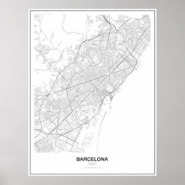 Barcelona, Spanien Minimalistisches Kartenplakat ( Poster