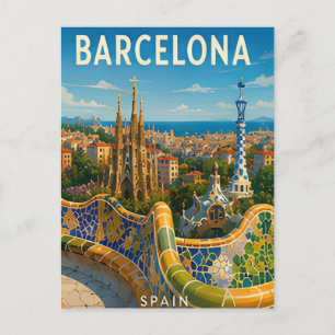 Barcelona Spanien Mittelmeer Gaudi Stadt Escape Postkarte