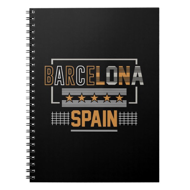 Barcelona Spanien Moderne Typografie Reise Design Notizblock (Vorderseite)