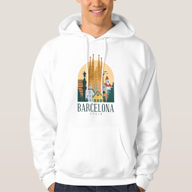 Barcelona Spanien Niedliches spanisches Reisegesch Hoodie (Vorderseite)