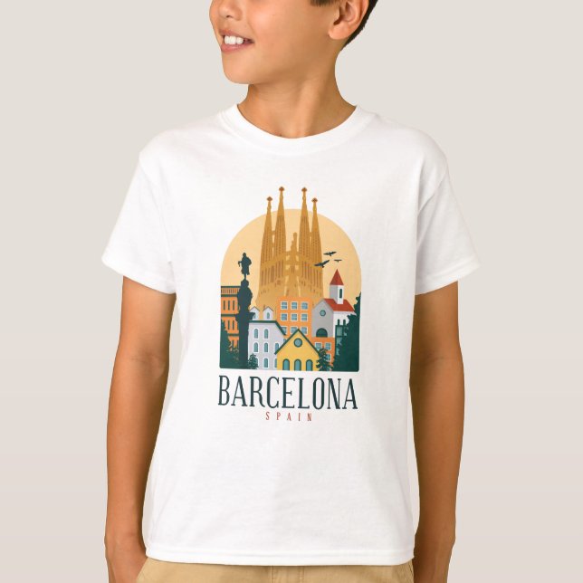 Barcelona Spanien Niedliches spanisches Reisegesch T-Shirt (Vorderseite)
