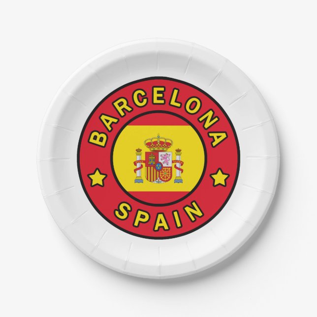 Barcelona Spanien Pappteller (Vorderseite)